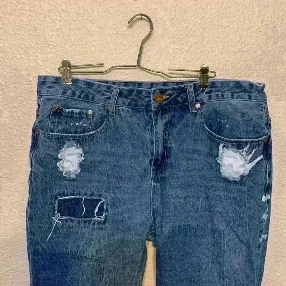 Cotton on The boyfriend patch jeans sz 10 dark wash casual comfy high waisted - Picture 2 of 11